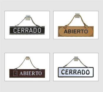 Placas Abiertos y Cerrados para Colgar